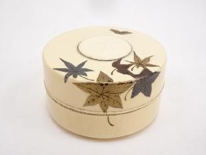 古物　象牙紅葉蒔絵香合　□z